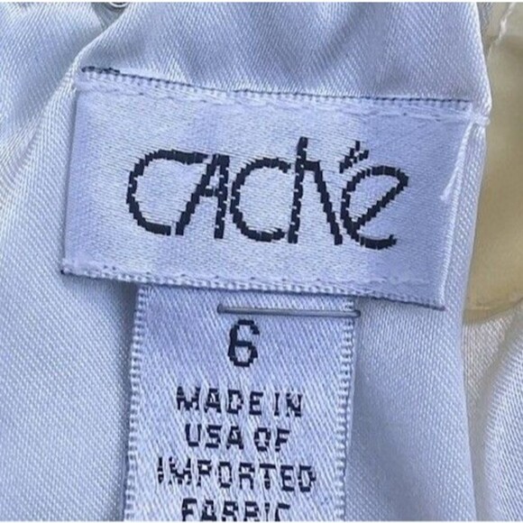 Cache Vintage Women's Floral Strapless SILK Bubble Dress Empire Waist Tropical - Picture 7 of 8